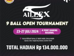 PB POBSI x Harsa Gelar Aileex 9 Ball Open Tournament Hingga Tangerang Selatan