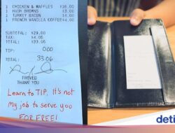 Pelanggan Ini Nggak Bersama Sebab Itu Kasih Tip Ke Pelayan Gegara Pesan Nyinyir