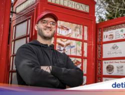 Ide Antimainstream! Pria Ini Jualan Tiramisu Didalam Boks Telepon Merah